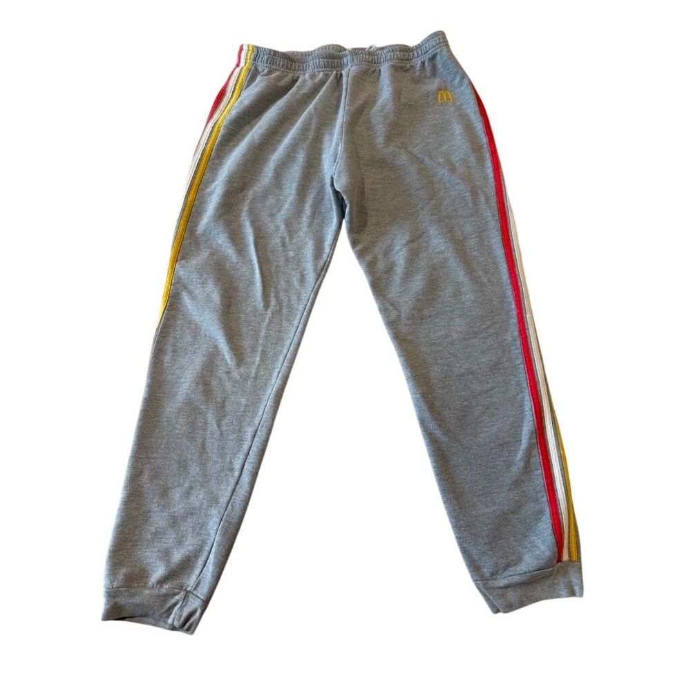 McDonalds Employee Promo Gray Joggers Striped Made In USA Vintage Style Size XL